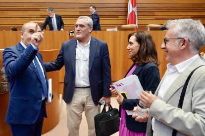 Los miembros del Grupo Mixto conversan con el Procurador del Común.