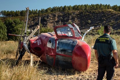 Imágenes del estado en el que quedó el helicóptero accidentado - Ical
