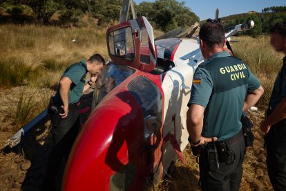 Imágenes del estado en el que quedó el helicóptero accidentado - Ical