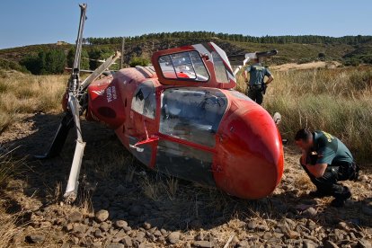 Imágenes del estado en el que quedó el helicóptero accidentado - Ical