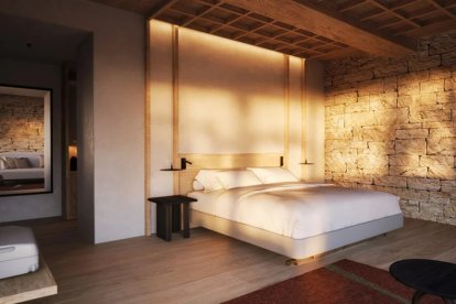 Cama de dormitorio del Palacio de Avellaneda de Castilla Termal.