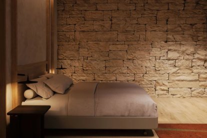 Cama de dormitorio del Palacio de Avellaneda de Castilla Termal.