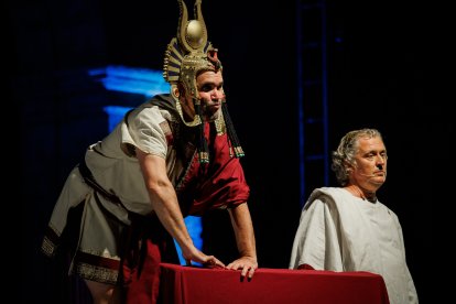 Momentos de la jornada de la Feria de Teatro de Castilla y León en Ciudad Rodrigo (Salamanca).