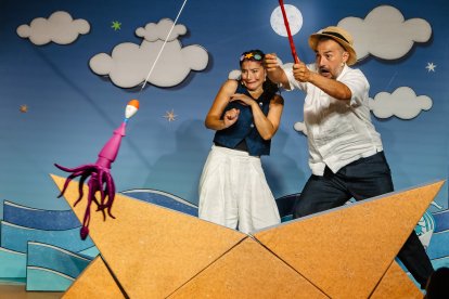 Momentos de la jornada de la Feria de Teatro de Castilla y León en Ciudad Rodrigo (Salamanca).