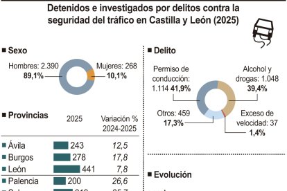 Detenidos e investigados por delitos contra la seguridad del tráfico en Castilla y León