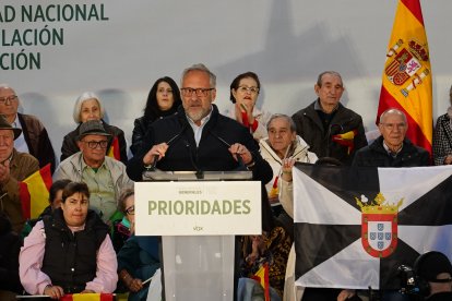 El presidente nacional de VOX, Santiago Abascal, participa en un acto público del partido en Ponferrada