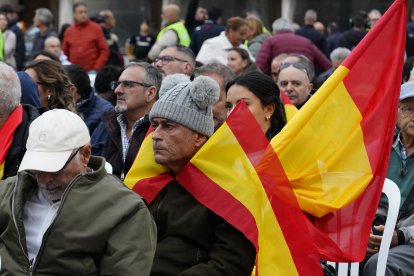 El presidente nacional de VOX, Santiago Abascal, participa en un acto público del partido en Ponferrada