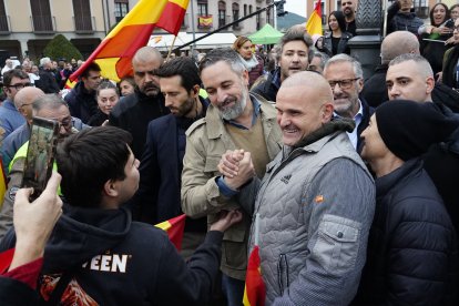 El presidente nacional de VOX, Santiago Abascal, participa en un acto público del partido en Ponferrada