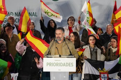 El presidente nacional de VOX, Santiago Abascal, participa en un acto público del partido en Ponferrada