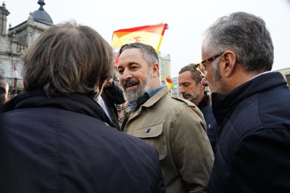 El presidente nacional de VOX, Santiago Abascal, participa en un acto público del partido en Ponferrada