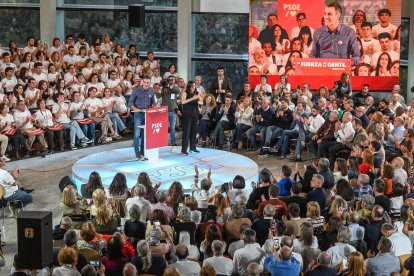 Un momento del mitin de Pedro Sánchez en Burgos.