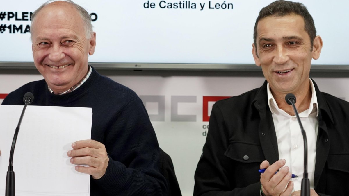 Faustino Temprano, secretario general de UGT, y Vicente Andrés, secretario general de CCOO