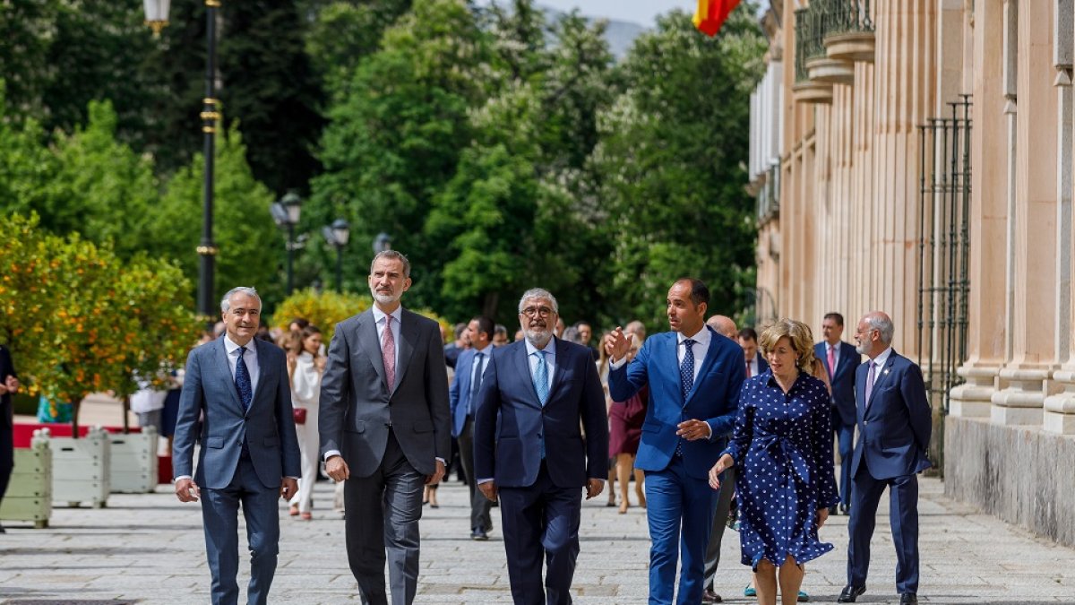 Celebración del consejo Científico del Real Instituto Elcano presidido por el rey Felipe VI . -ICAL