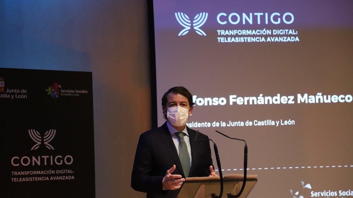 El presidente de la Junta inaugura la jornada 'Contigo, Foro de Transformación Digital de Castilla y León'. -ICAL