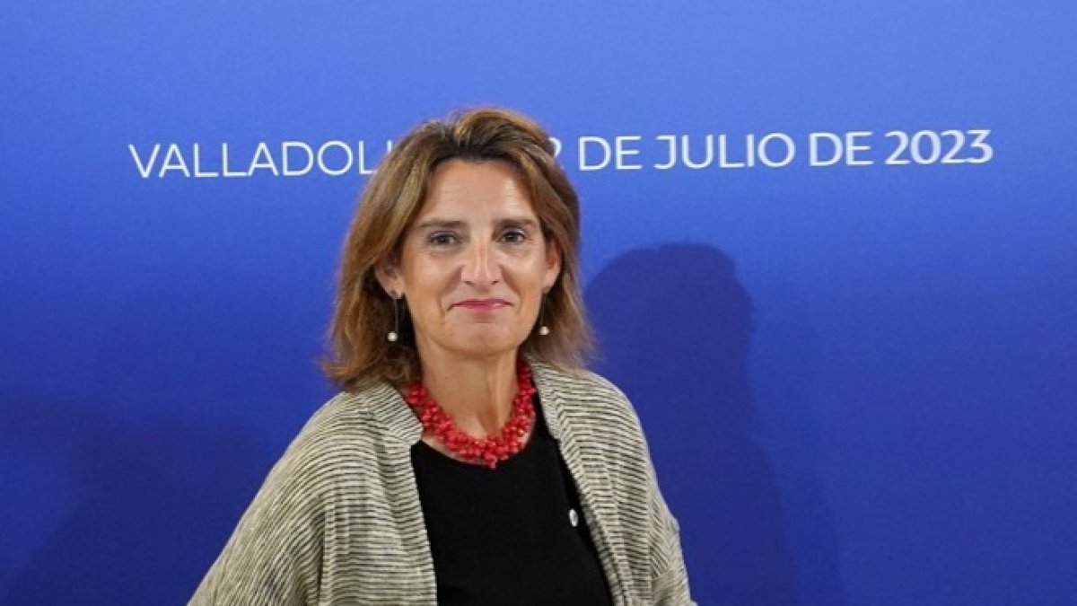 La vicepresidenta tercera y ministra para la Transición Ecológica y el Reto Demográfico, Teresa Ribera, ofrece declaraciones antes de la reunión informal de ministros de Medio Ambiente y Energía en Valladolid. -ICAL