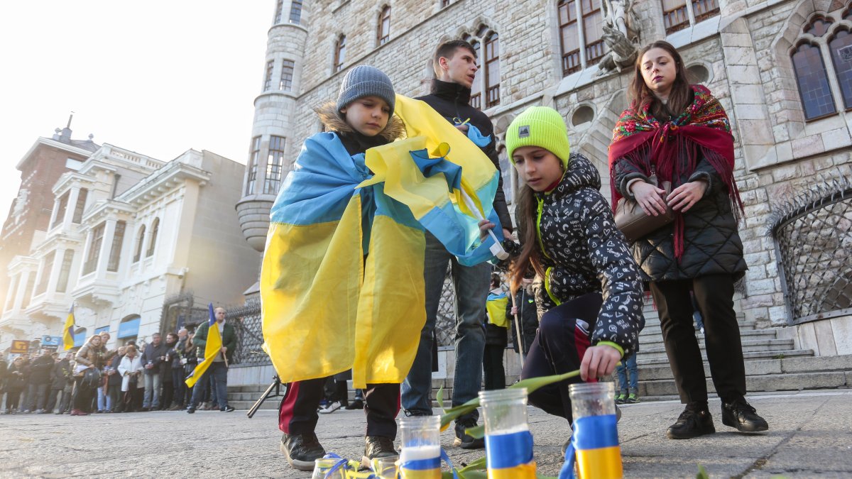 La Asociación de Amigos Leoneses Ucranianos Damnificados convoca una manifestación con motivo del primer aniversario de la invasión de Ucrania.-ICAL
