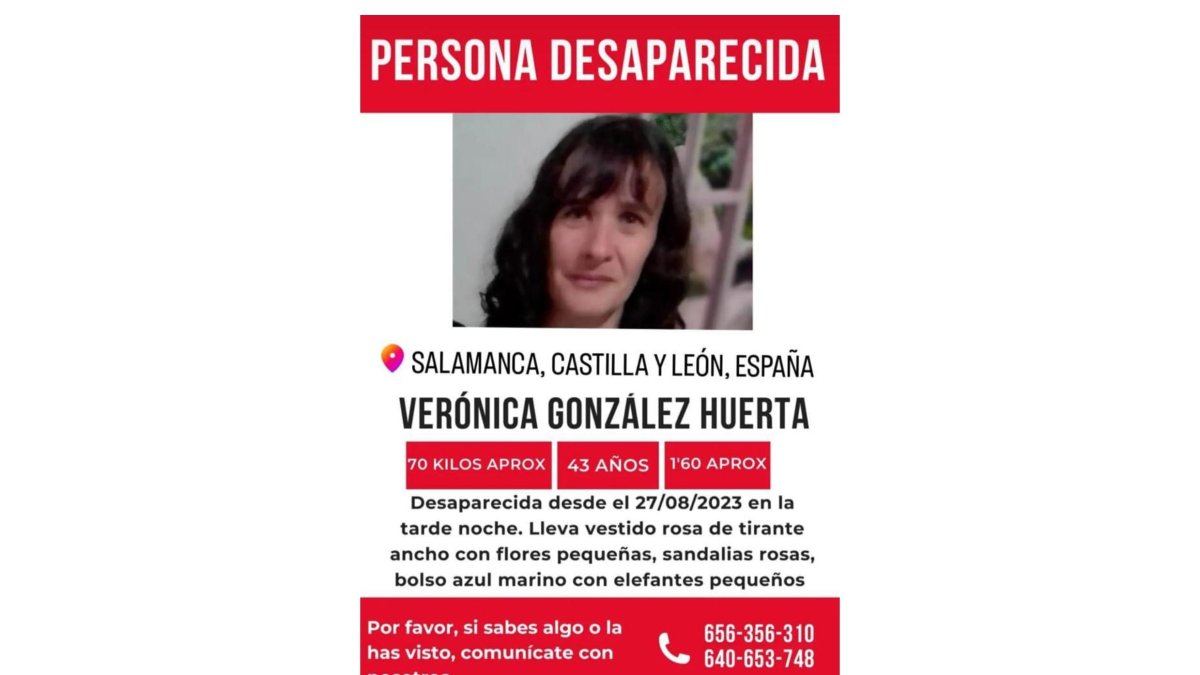 Cartel de desaparecida Verónica González en Salamanca difundido a través de las redes sociales.- TWITTER
