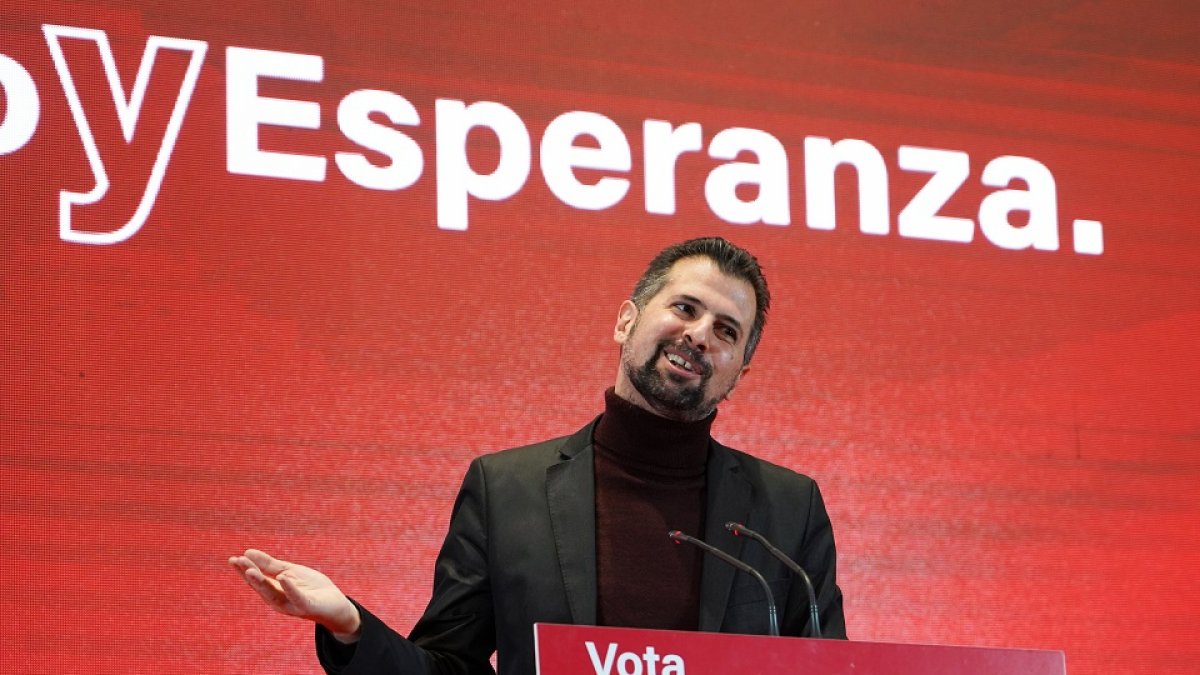 Luis Tudanca en un acto de campaña en Salamanca.- ICAL