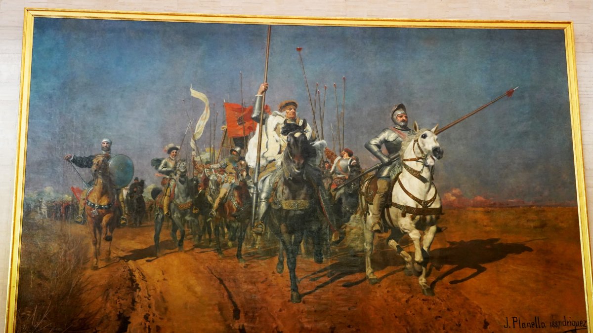 Presentación de la restauración de la obra pictórica 'Los comuneros de Castilla y León', cedida por el Museo del Prado.- ICAL