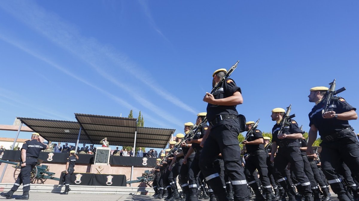 Acto de celebración de la patrona de la Unidad Militar de Emergencias (UME) en Ferral del Bernesga (León). - ICAL