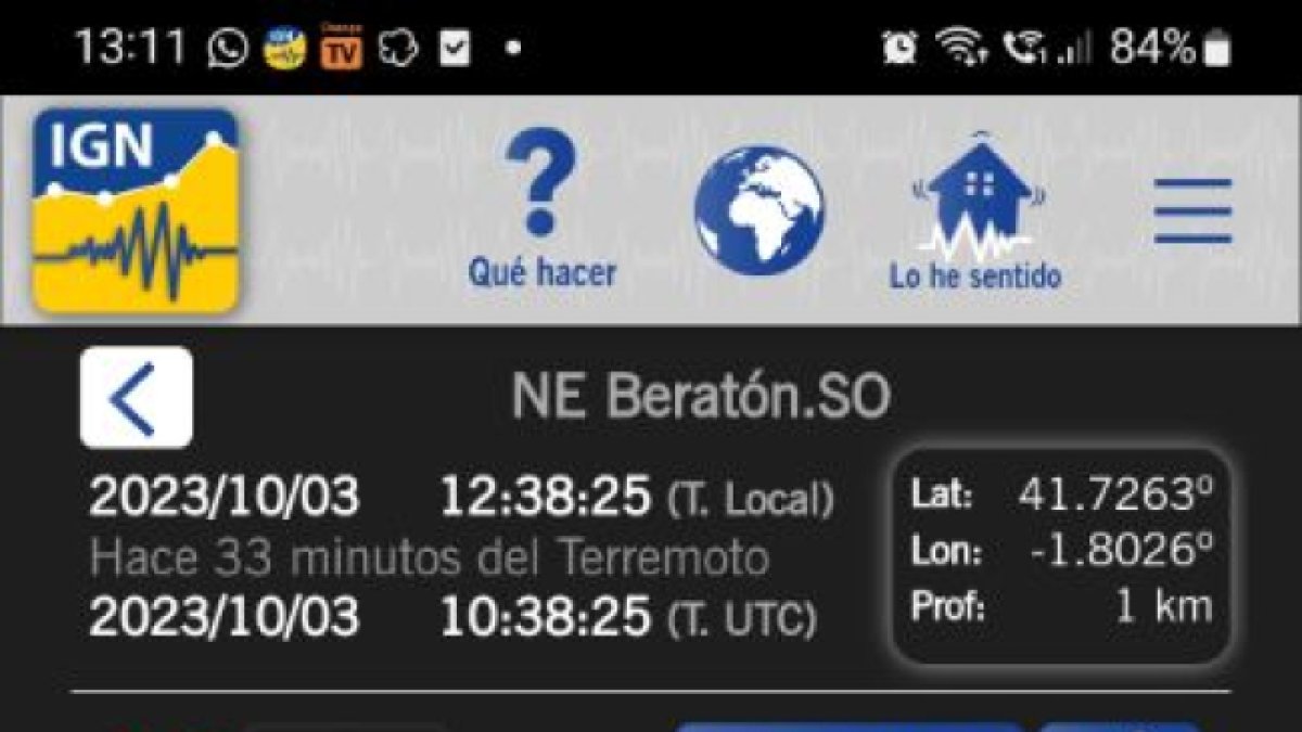 Documento del IGN sobre el terremoto en Beratón.- HDS