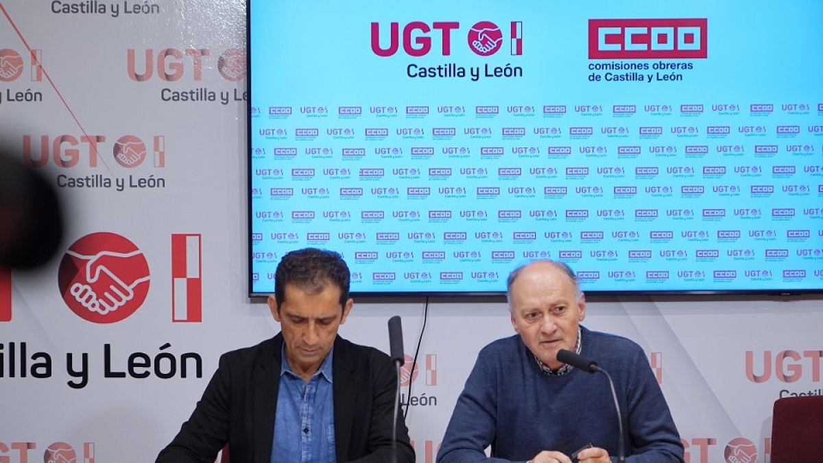 Vicente Andrés y Faustino Temprano, secretarios generales de CCOO y UGT en Castilla y León. ICAL