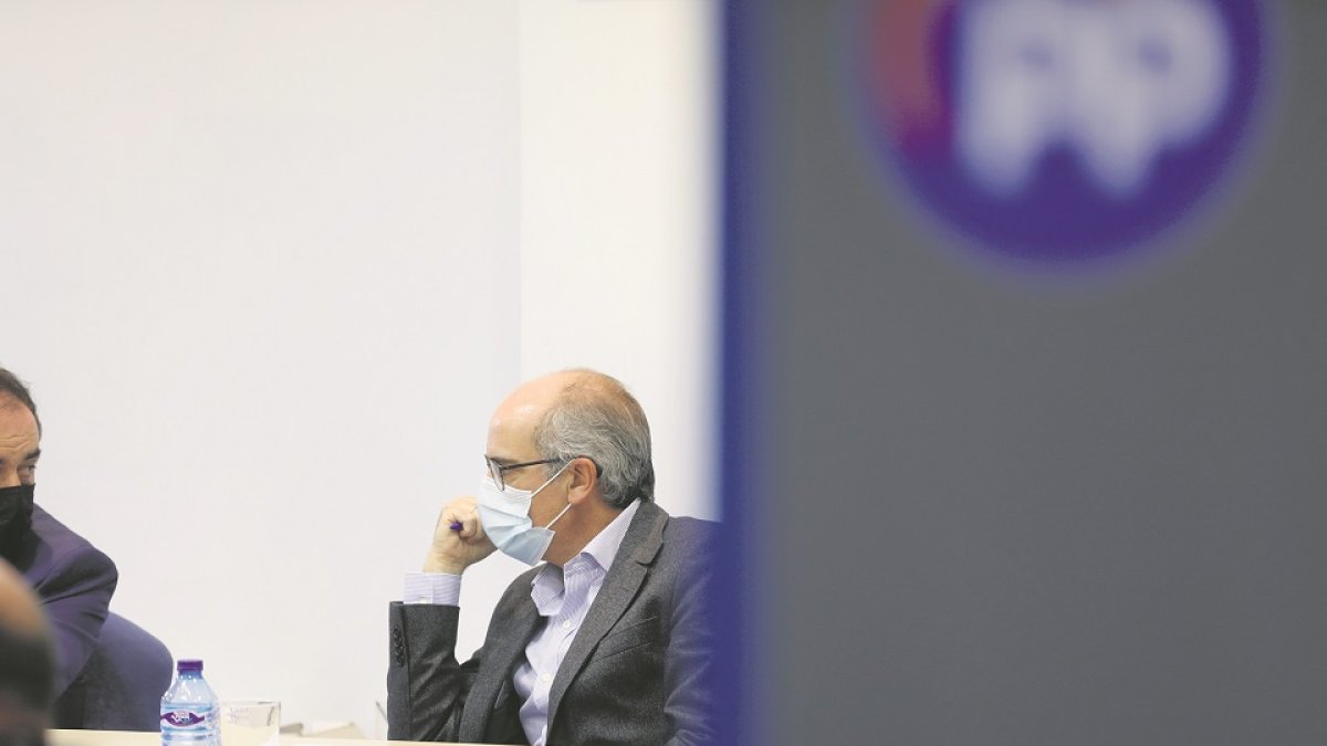 Javier Iglesias en la sede del PP de Castilla y León. - ICAL