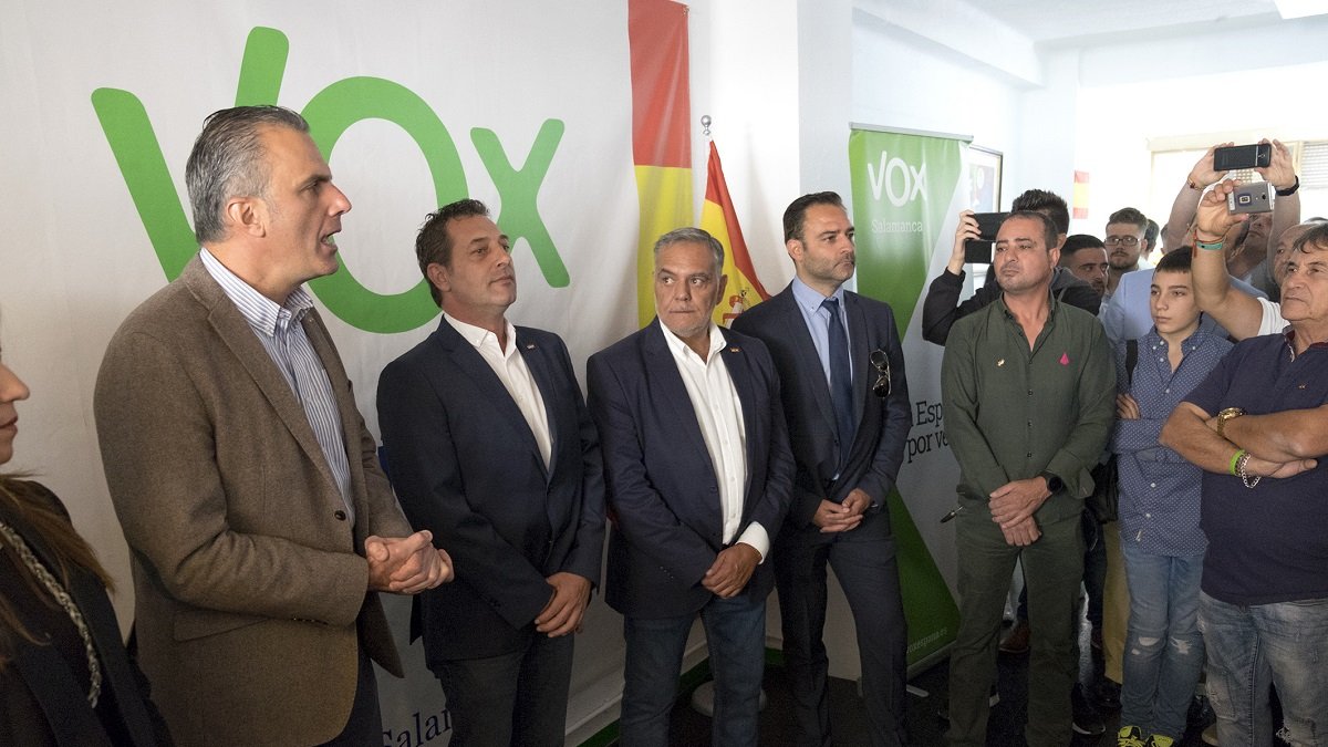 Inauguración de la sede de Vox Salamanca en septiembre de 2019 con Javier Ortega Smith.- ICAL