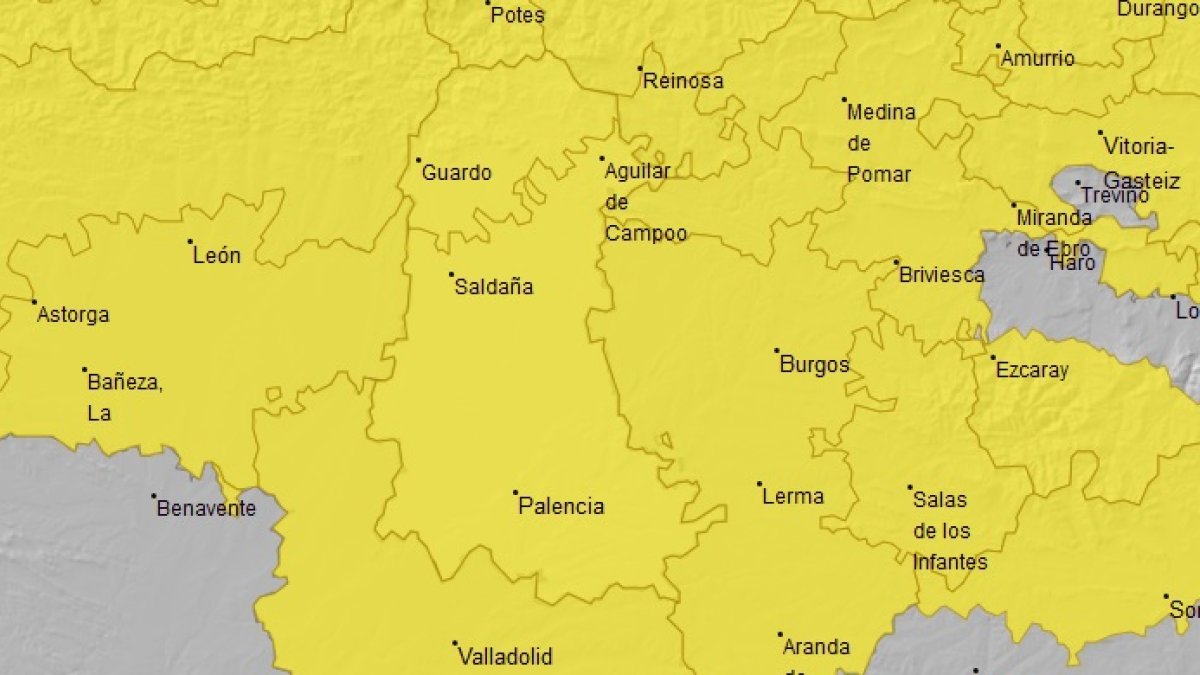 Aviso amarillo en seis provincias de Castilla y León. - Aemet