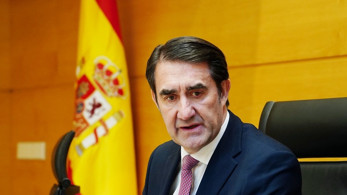 El consejero de Medio Ambiente, Vivienda y Ordenación del Territorio, Juan Carlos Suárez Quiñones, durante su comparecencia en las Cortes.- ICAL