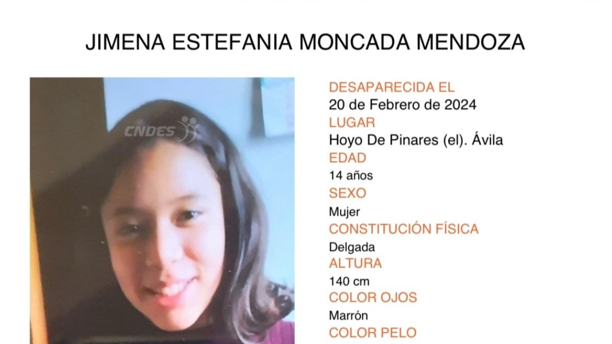 Imagen de la menor desaparecida en Hoyo del Pinares en Ávila. -E.M.