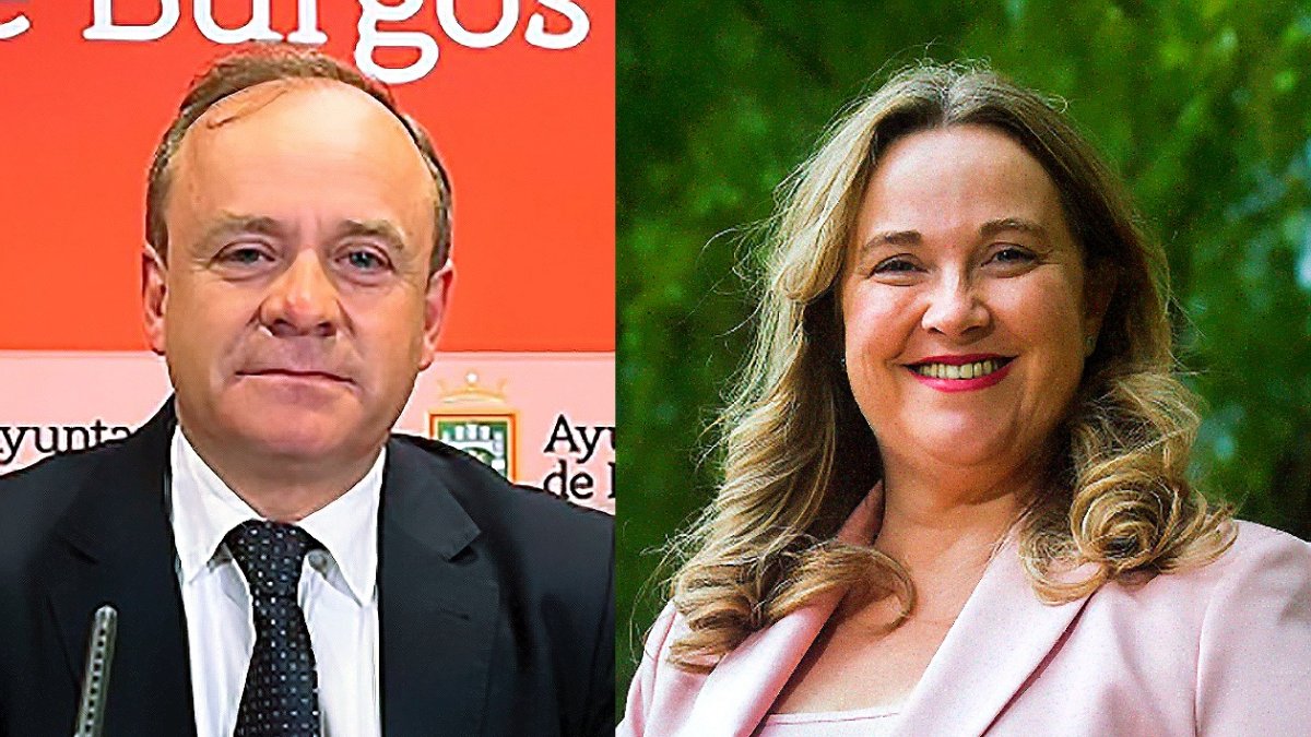 El concejal de VOX Fernando Martínez-Acitores y Cristina Ayala, alcaldesa de Burgos