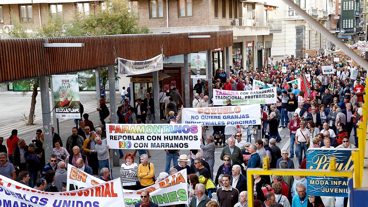 Manifestación en Zamora contra plantas de porcino en una foto de archivo.