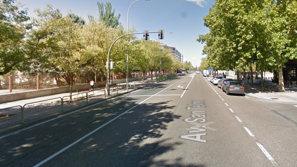 Avenida San Telmo en Palencia, donde se produjo el accidente del camión