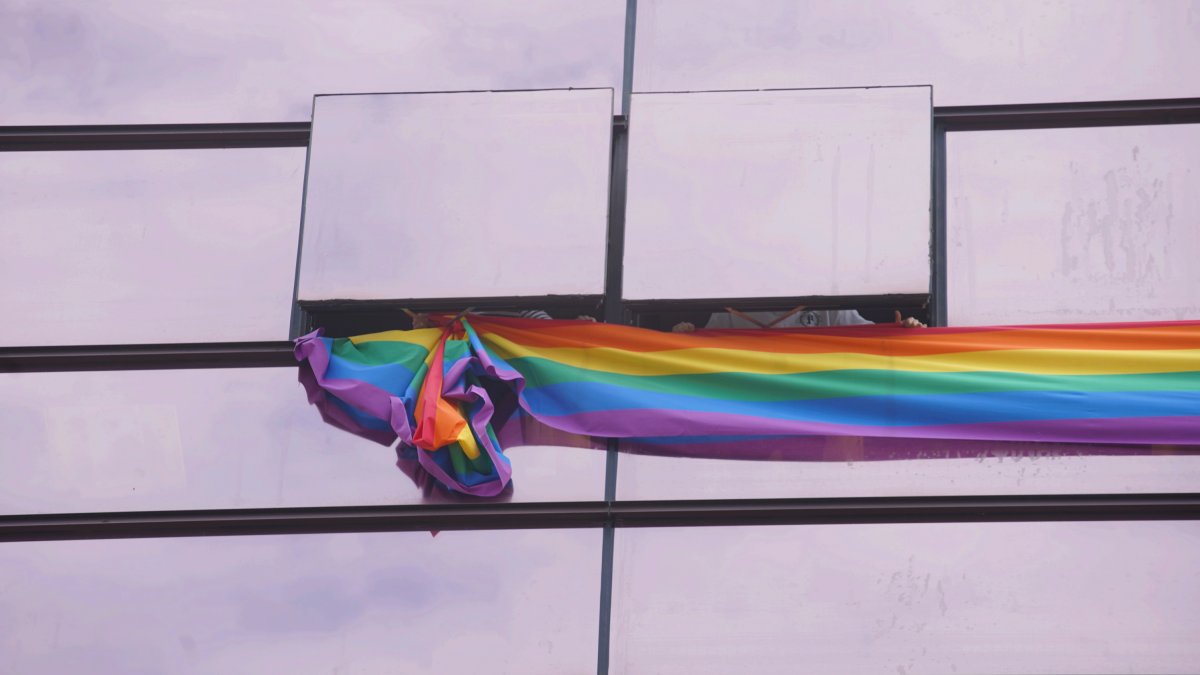 La bandera arcoíris luce ya en las ventanas de los despachos del PSOE en las Cortes de Castilla y León