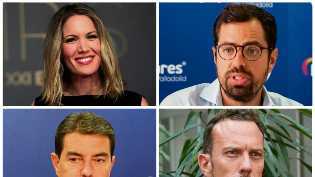 La periodista Silvia Intxaurrondo junto a los parlamentarios del PP de Castilla y León que firman la pregunta