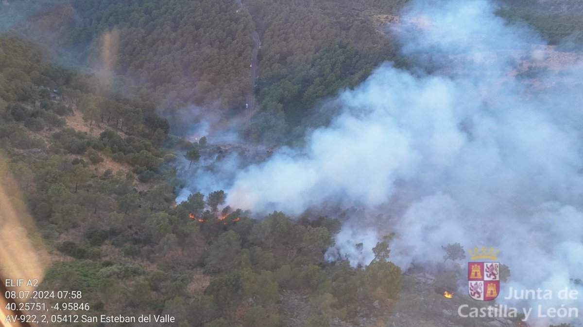 Incendio en el municipio abulense de San Esteban del Valle.