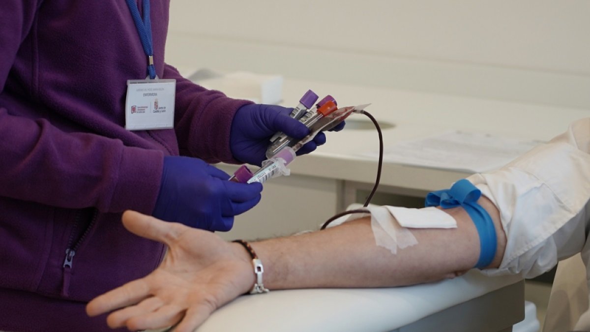 Donación de sangre en el Centro de Hemoterapia.