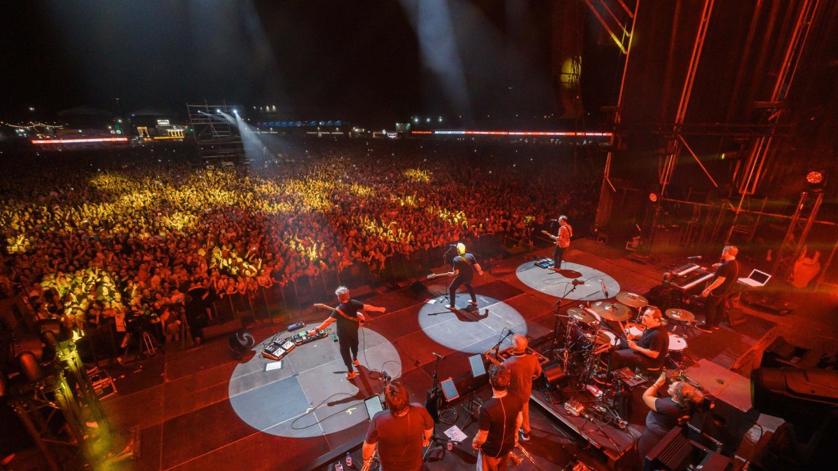 Actuación de los Hombres G en el Sonorama Ribera a la que acudieron 40.000 personas