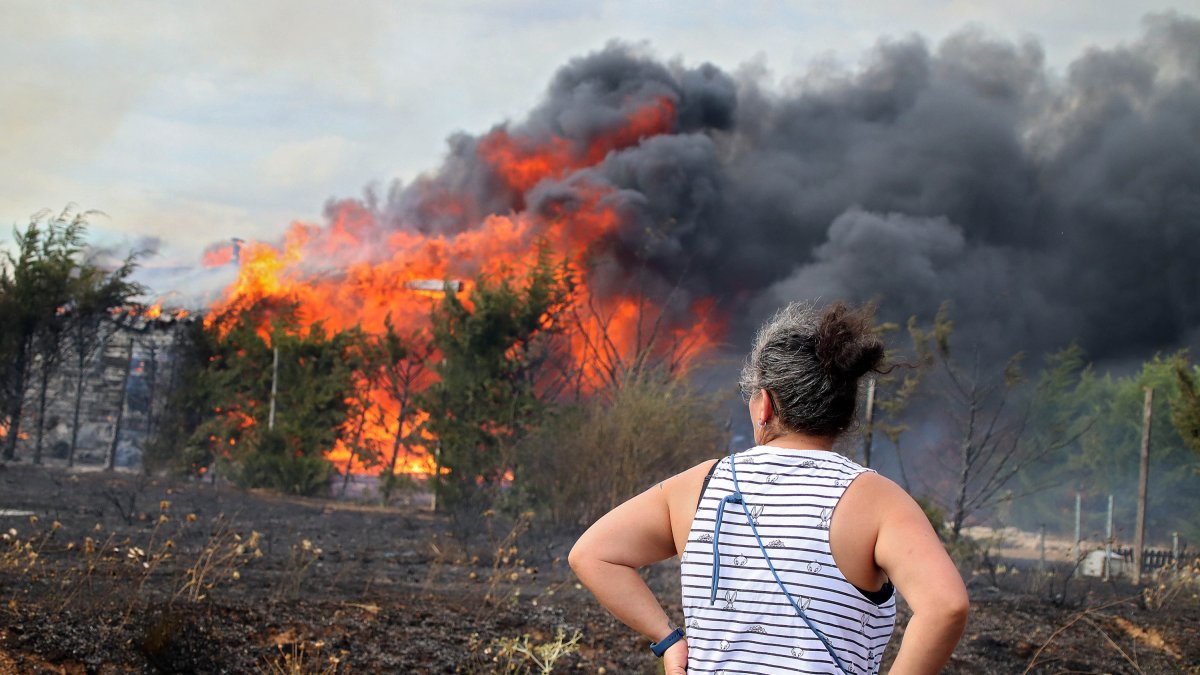 Incendio en Aldea de la Valdoncina en León