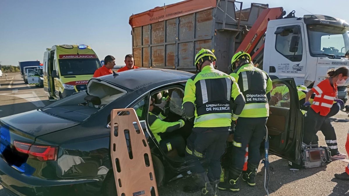 Accidente en la localidad palentina de Becerril de Campos