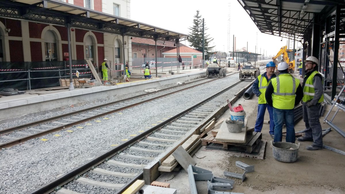 Obras de la estación del AVE en la estación de Palencia