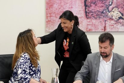 Patricia Gómez, Ana Sánchez y Luis Tudanca.