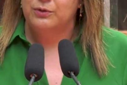 Iratxe García durante el acto electoral el Ávila.