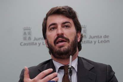 Juan García Gallardo, durante su comparecencia tras presentar su dimisión como vicepresidente de la Junta.