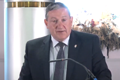 El presidente de la Diputación de Zamora, Javier Faúndez, durante el foro
