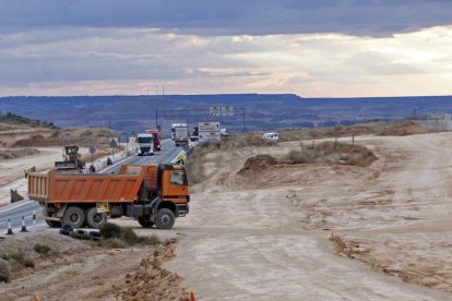 Obras de autovía del Duero en uno de los tramos de Soria, en una imagen de archivo.
