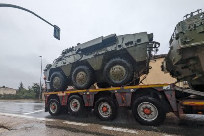 Detalle del convoy accidentado cuando pasaba por la travesía de Golmayo (Soria) hora y media antes del accidente.MARIO TEJEDOR