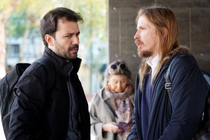 Encuentro con militantes de Podemos en Castilla y León de los portavoces estatales, Pablo Fernández y Javier Sánchez Serna. ICAL
