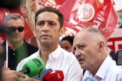 Los secretarios generales de UGT, Faustino Temprano, y de CCOO, Vicente Andrés. Ical